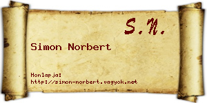 Simon Norbert névjegykártya